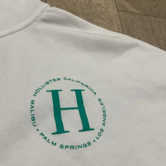 Womens Hollister Henley Pullover Long Sleeve Cropped‎ Oversized Sweatshirt - Picture 7 of 8